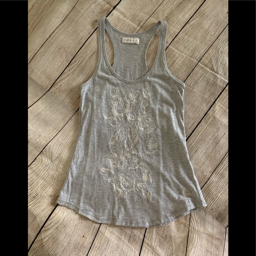 Gray racer back tank top